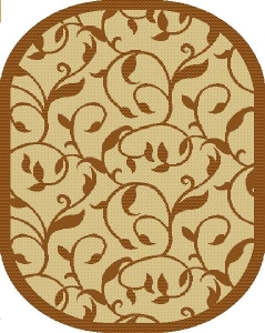  Коврик  ЖАККАРДОВЫЙ  50*80см (циновка) Овал МИКС/Витебск