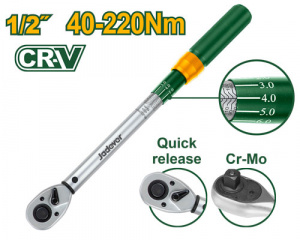 Ключ динамометрический 1/2",425мм, 40-220Нм JADEVER JDWQ1D12/8
