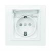 Розетка 1м С/У  с/з с крышкой белая 16А Минск/EKF