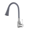 Смеситель д/кухни  РМС SUS123GY-016F ХРОМ+СЕР с высоким изливом на гайке,кер.картридж 35мм,гиб.п./12
