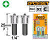 Набор бит (PH2*25мм)  2шт с ОГРАНИЧИТЕЛЕМ INGCO SDB91PH213