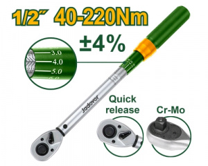 Ключ динамометрический 1/2",425мм, 40-220Нм  JDWQ7D21 JADEVER