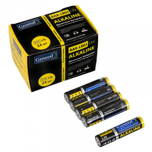 Батарейка LR03 AAA (мизинч) GBAT-щелочная  4/24/960