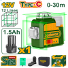 Нивелир лазер акк, зеленый,12В,1*1,5В,0-30м,1*360/гор,2*360/верт JADEVER JDLE8M12
