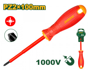 Отвертка крестовая PZ2 100мм диэлектричекая JADEVER JDSD7274