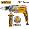 Дрель ударная 1100Вт,0-1100/3000об/м,0-19200/48000уд/м INGCO ID211008 INDUSTRIAL