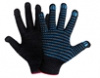 Перчатки  х/б с ПВХ черные Люкс 45гр. 10 класс вязки 5 нитка /300