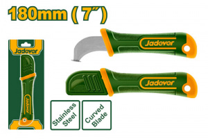 Нож электрика 180мм изогнутый с чехлом JADEVER JDSX8612/72