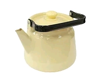 Чайник эмалированный 3,5 л сфер. палевый, с пластм. кнопкой