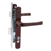 Замок врезной узкопроф м/о 85мм. для КАЛИТКИ ЗВ4-1.25.01.8017 корич. БЕЗ МЦ.(Backset 25) БУЛАТ