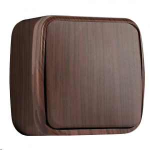 Выключатель 1-кл О/У тёмное дерево 10А Минск/EKF